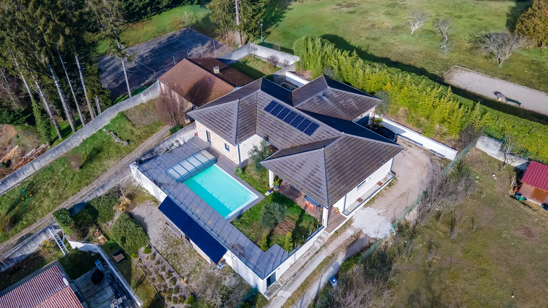 Vue drone du quartier et environnement